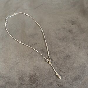 Floral Pendant Y-Necklace in Silver Tone - Women's Jewelry